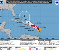 Maria urakanak Puerto Ricorako eta Antilla Txikietarako bidea hartu du