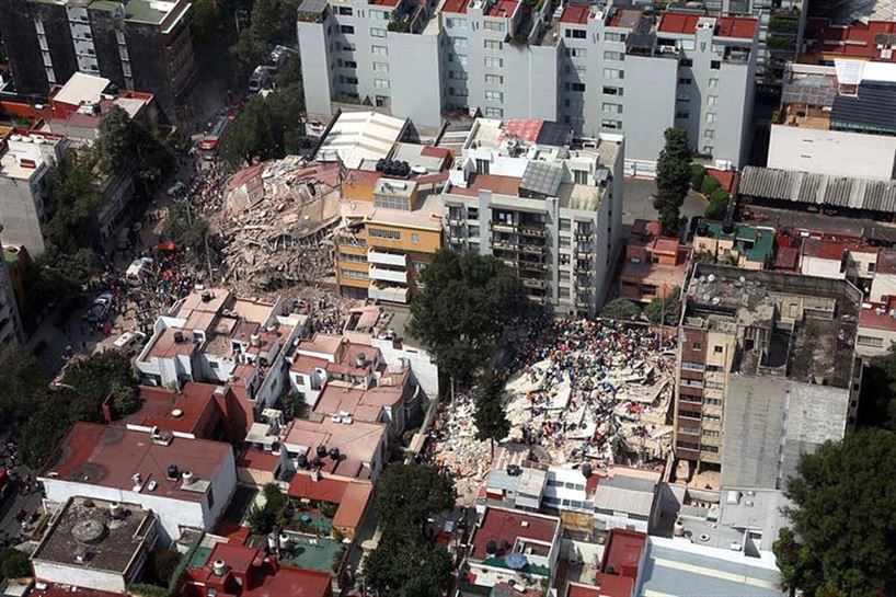 Los efectos del terremoto del 19 de septiembre de 2017 en México. Foto: EFE