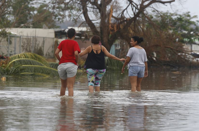 Uholdeak Puerto Ricon Maria urakanaren ondorioz. EFE.