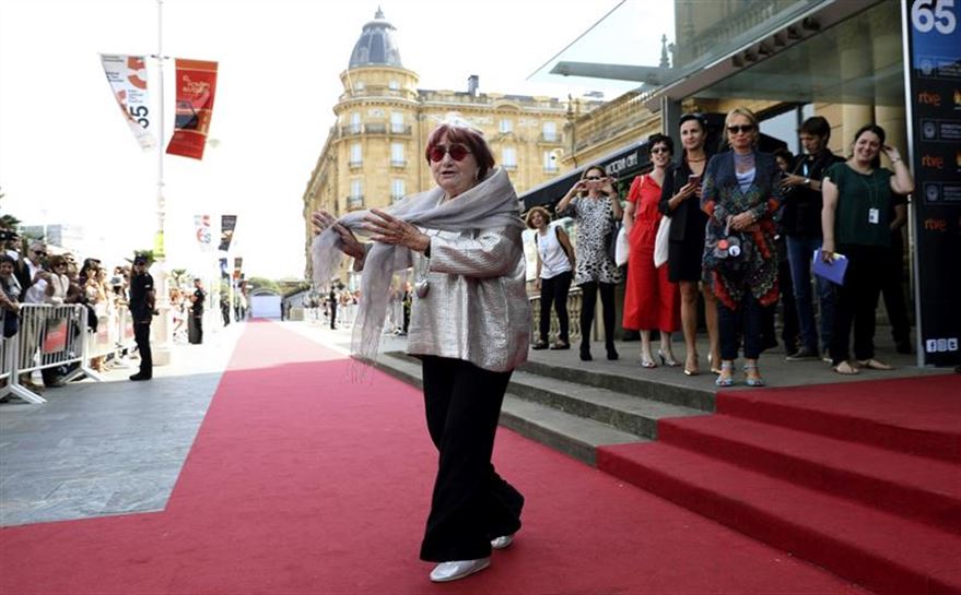 Agnès Varda en la alfombra roja. Foto: EFE