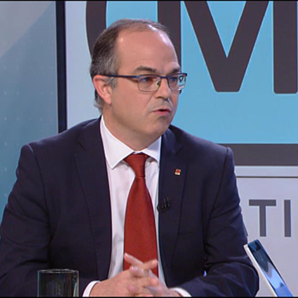 Jordi Turull, portavoz de la Generalitat, en TV3, este miércoles. Foto: TV3.