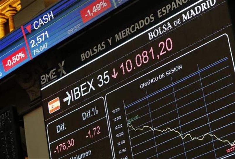 La bolsa se hunde un 2,85% como reacción a la situación en Cataluña. Foto: EFE