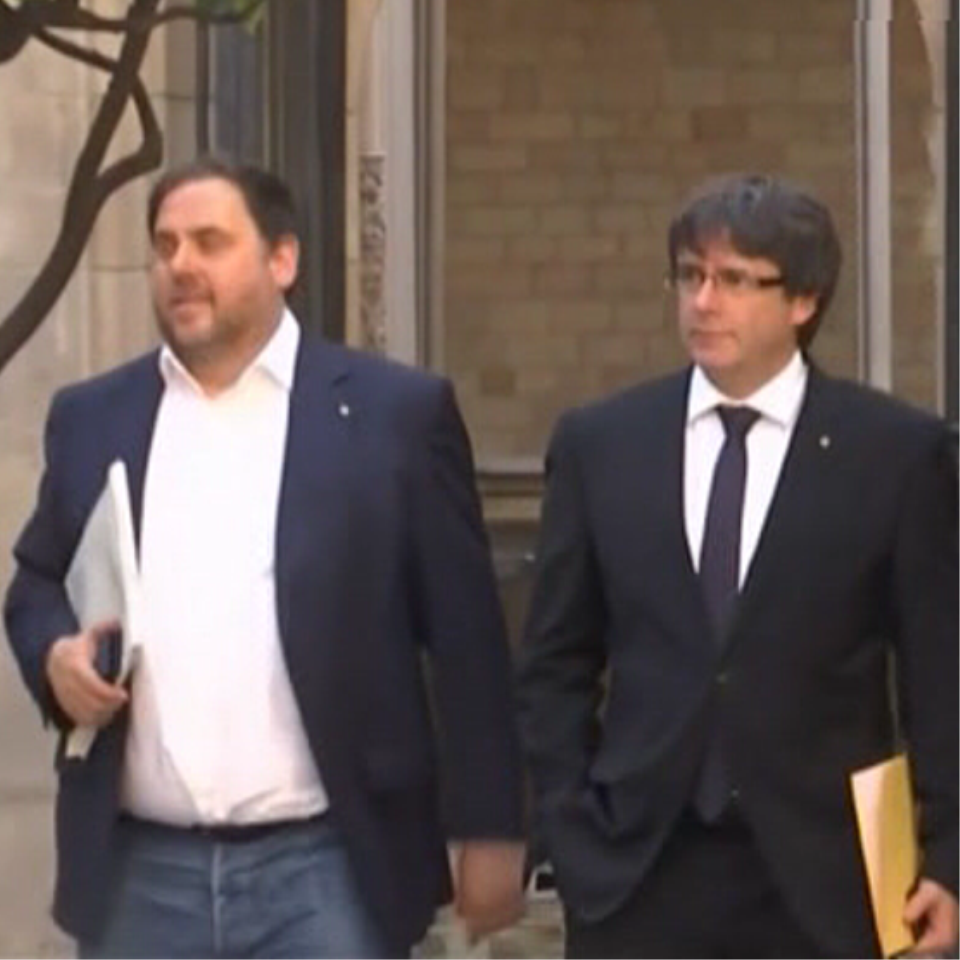 Carles Puigdemont, Jordi Turull y Oriol Junqueras
