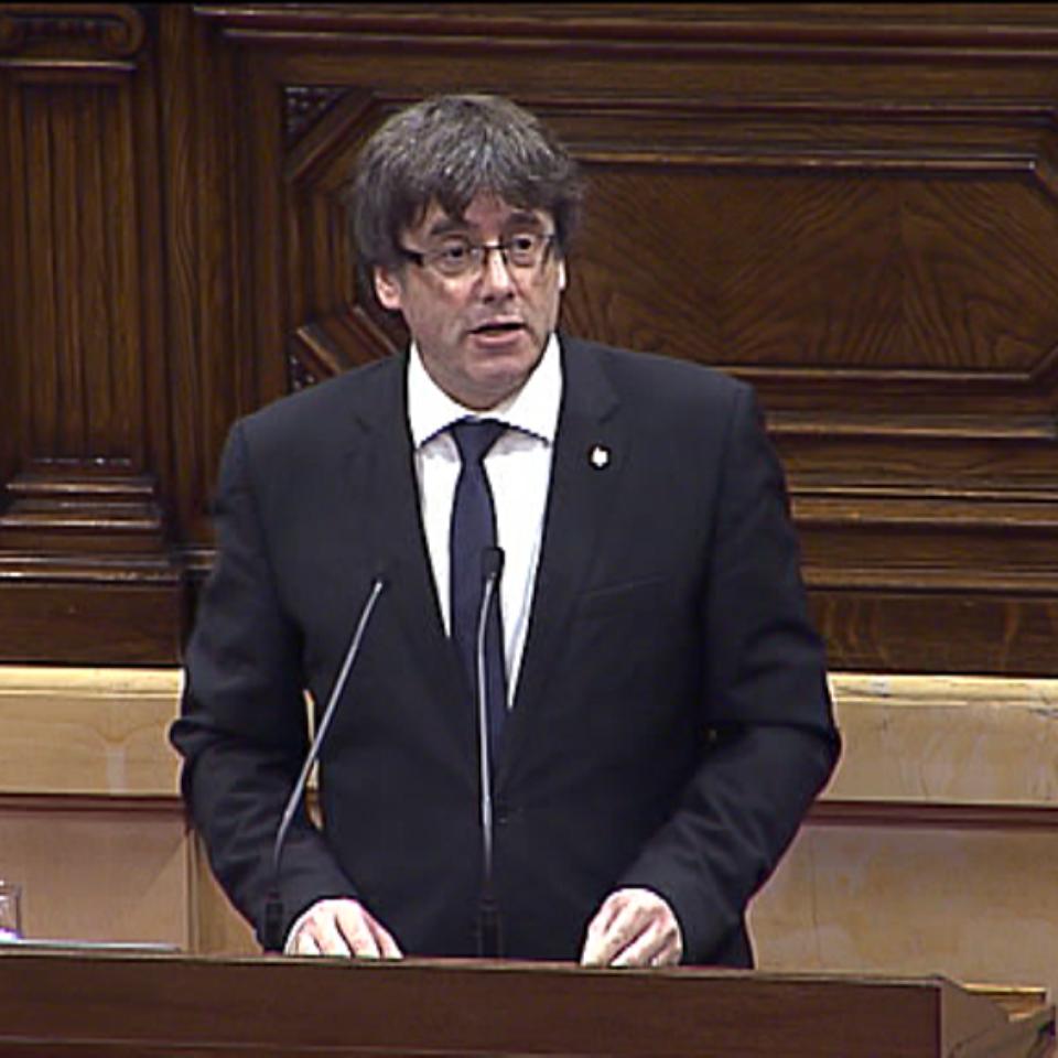Vídeo: Comparecencia de Carles Puigdemont en el Parlament el 10 octubre