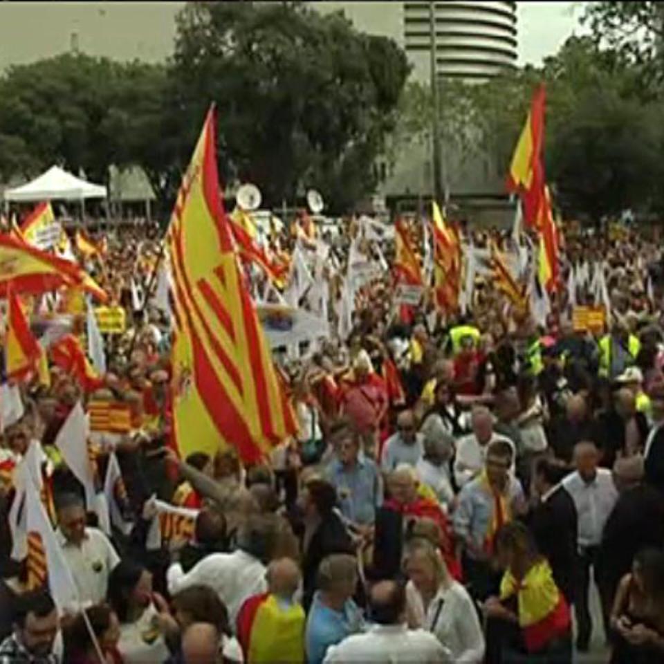 La manifestación de Barcelona, convocada por SCC. Imagen: EiTB