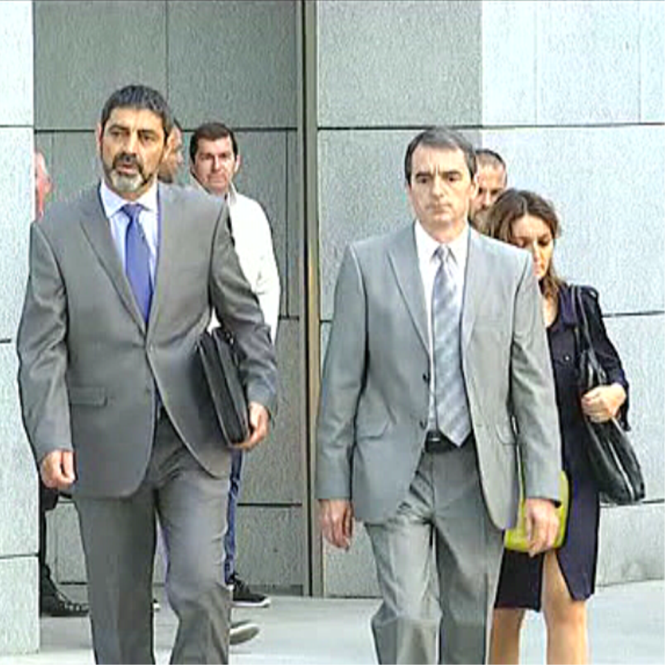 Sánchez, Cuixart y Trapero yendo a declarar a la AN el pasado 6 de octubre. EFE.