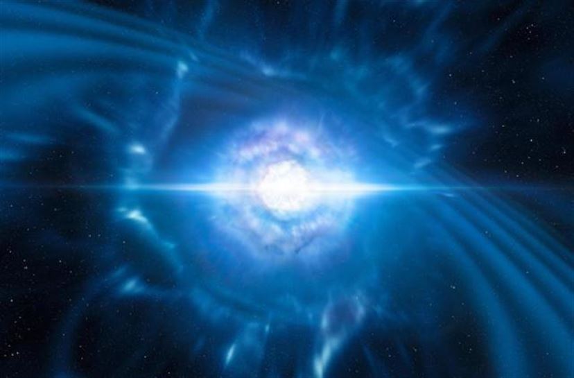 Una imagen virtual muestra la explosión de kilonova. Imagen: EFE