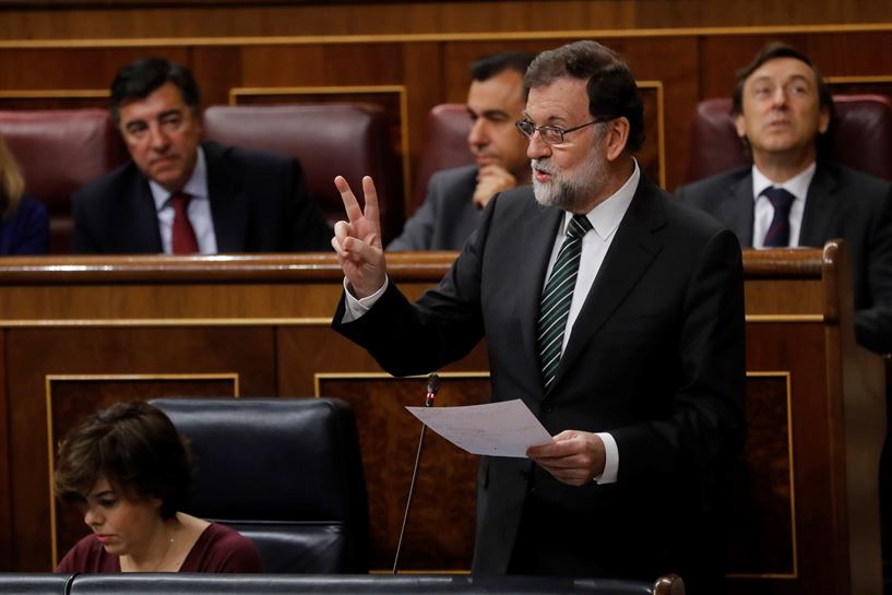 Mariano Rajoy hoy en el Congreso. Foto: EFE. 