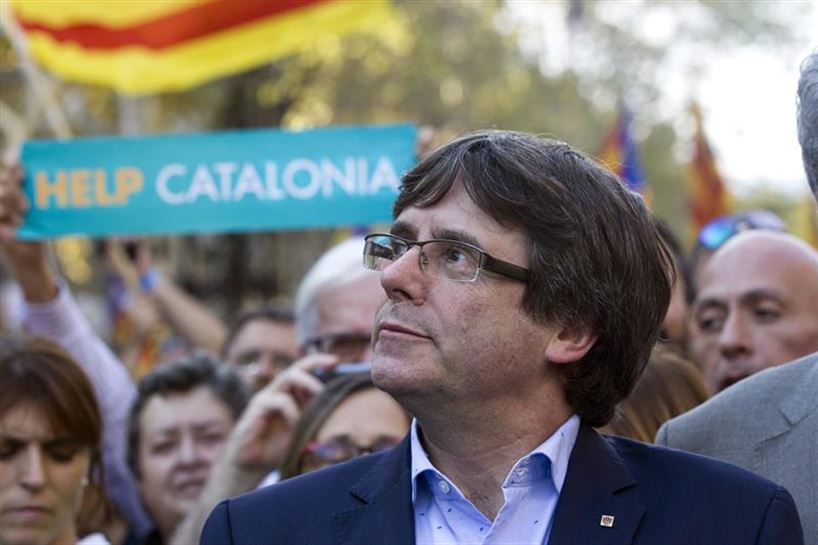 Carles Puigdemont 2017ko urrian. EFE