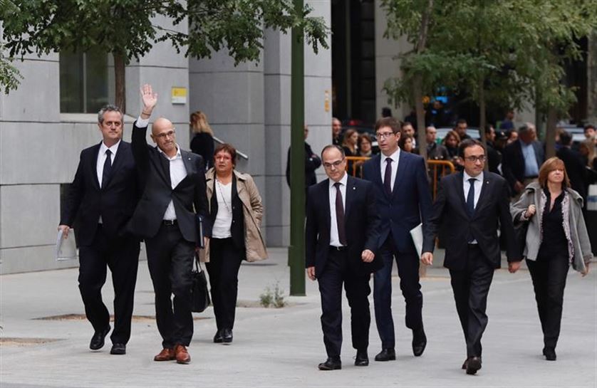 Los exconsellers a su llegada a la Audiencia Nacional. Foto: EFE. 