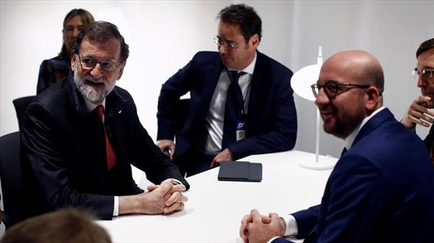 Rajoy y Michel, durante la reunión bilateral. EFE