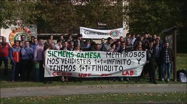 Concentración de los trabajadores de Siemens Gamesa. Imagen de archivo: EiTB