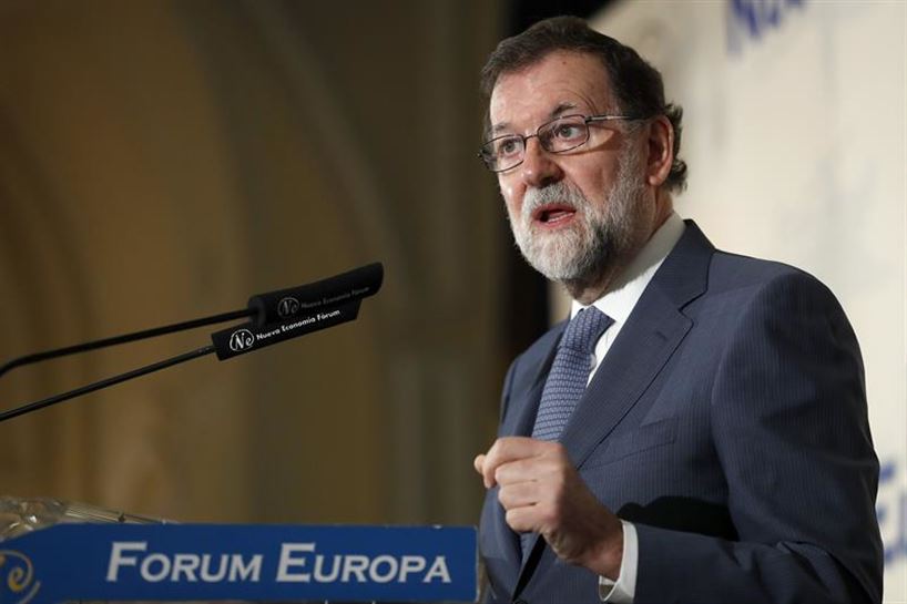Mariano Rajoy durante un desayuno informativo en Madrid.