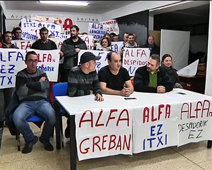 Trabajadores de Alfa en rueda de prensa