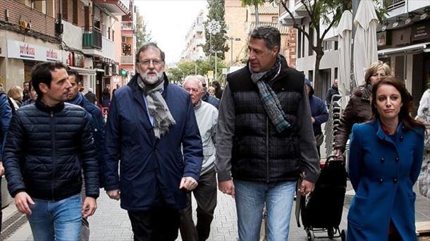 Mariano Rajoy eta Xavier Garcia Albiol, Casteldefellsen. Argazkia: EFE