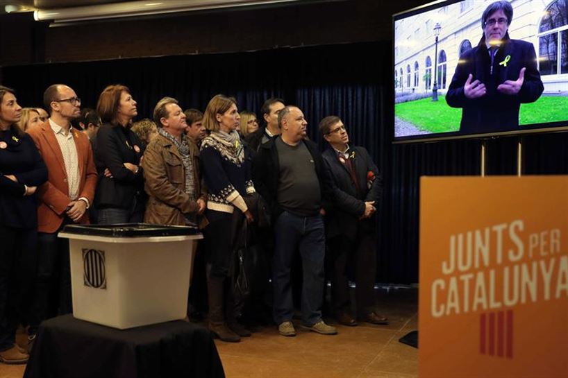 Acto de Junts per Catalunya en La Garriga, Barcelona. Foto: EFE