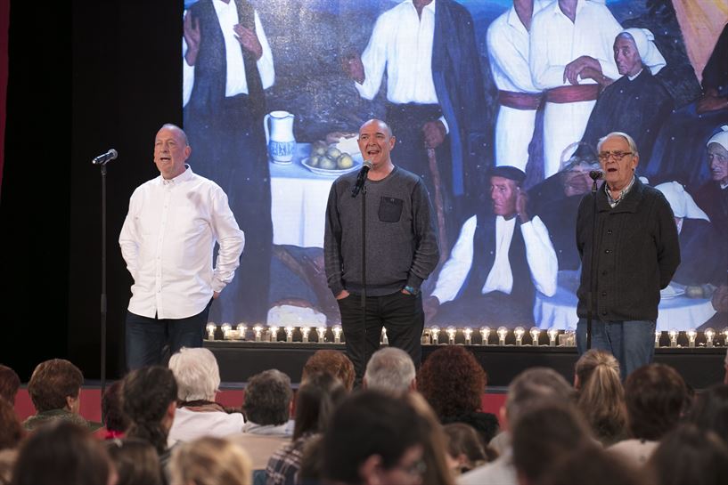 Sebastian Lizaso, Jon Lopategi eta Andoni Egaña bertsolariak