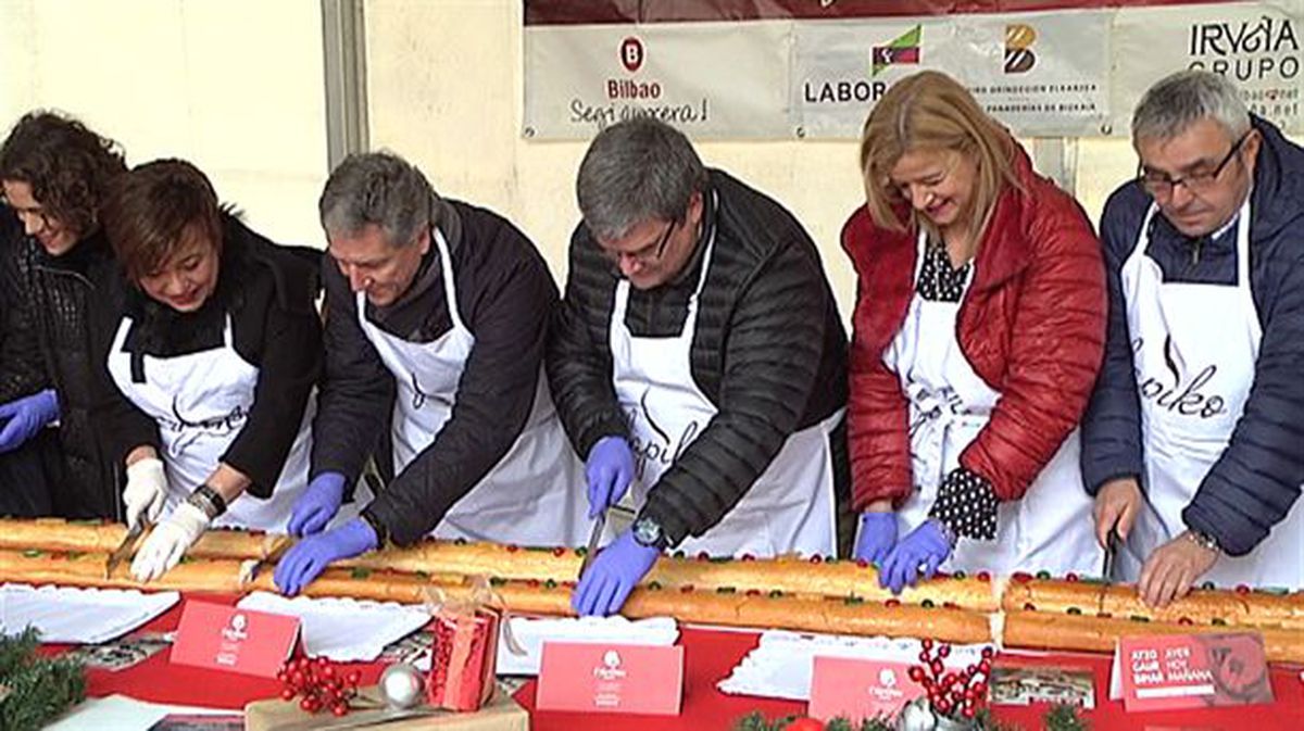 Roscón solidario 2018. Imagen obtenida de un video de EiTB.