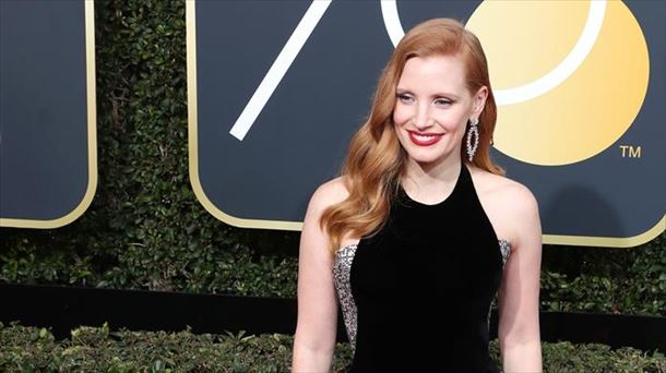 Jessica Chastain en los Globos de Oro de 2018. EFE.