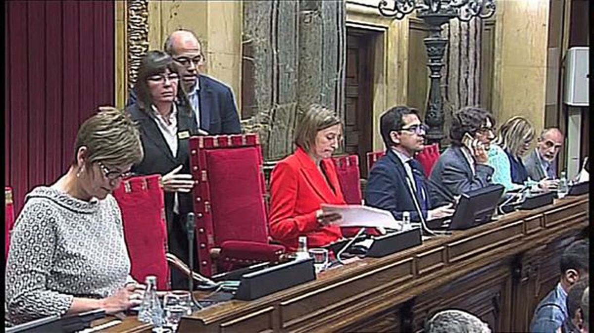Carles Puigdemont eta Marta Rovira. EFE