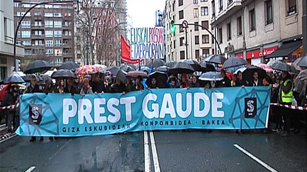 Sarek urtarrilaren 13an Bilbon egindako manifestazioaren irudia, ETBko bideo batetik hartua. 