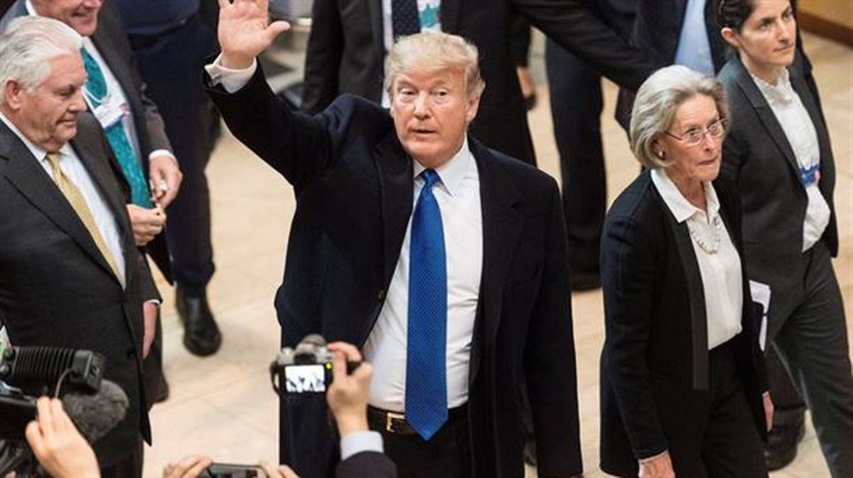 Donald Trump, este jueves, en el Foro Económico de Davos. Foto: EFE. 