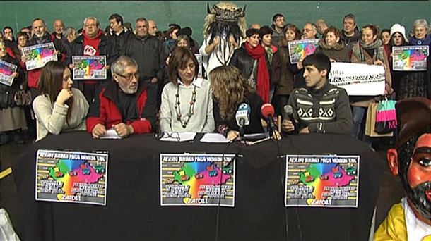 Rueda de prensa, hoy en Alsasua. Foto: EiTB