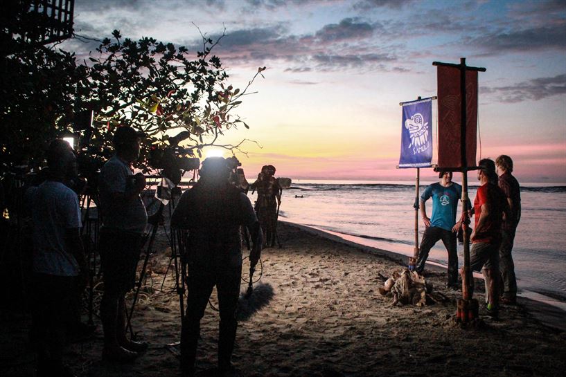 El equipo preparado para empezar a grabar.