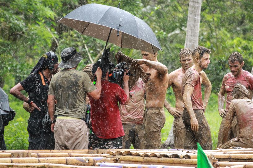 El equipo rojo durante el juego de inmunidad.