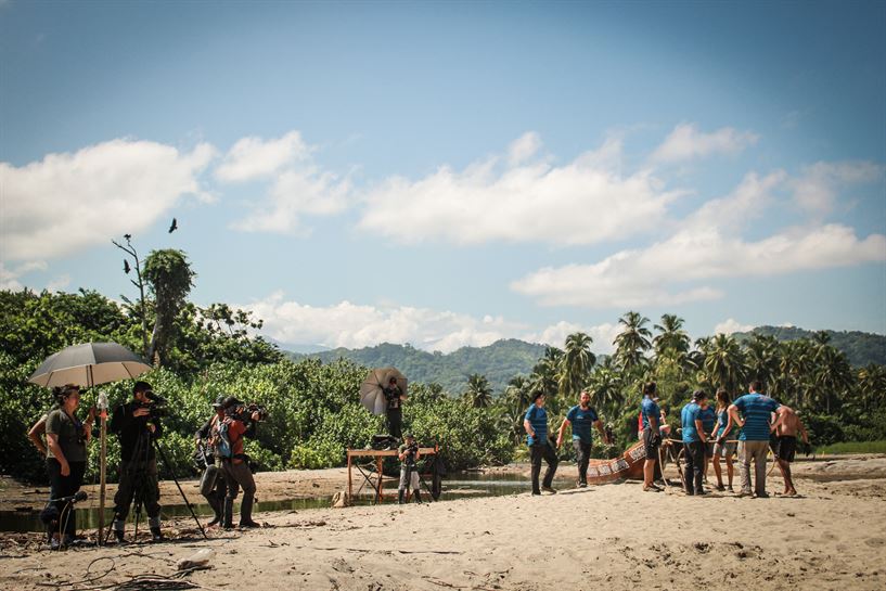 Cámaras grabando al equipo azul