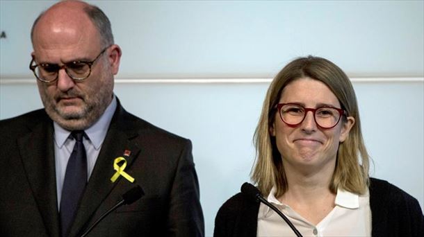 Los portavoces de JxCAT Eduard Pujol y Elsa Artadi. Foto: EFE