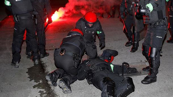 Ertzaina fallecido, disturbios Bilbao-Sparta, 
