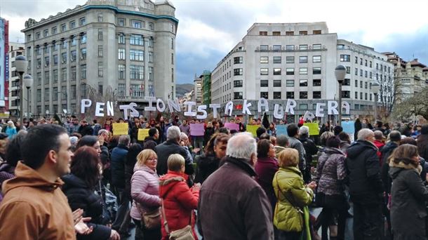 Atzoko manifestazioaren irudi bat Bilbon. Argazkia: @zamaltzain15