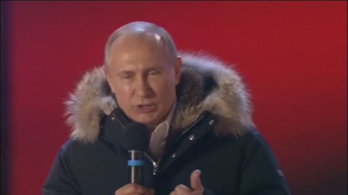 Vladimir Putín, se dirige a sus votantes tras conocer los resultados