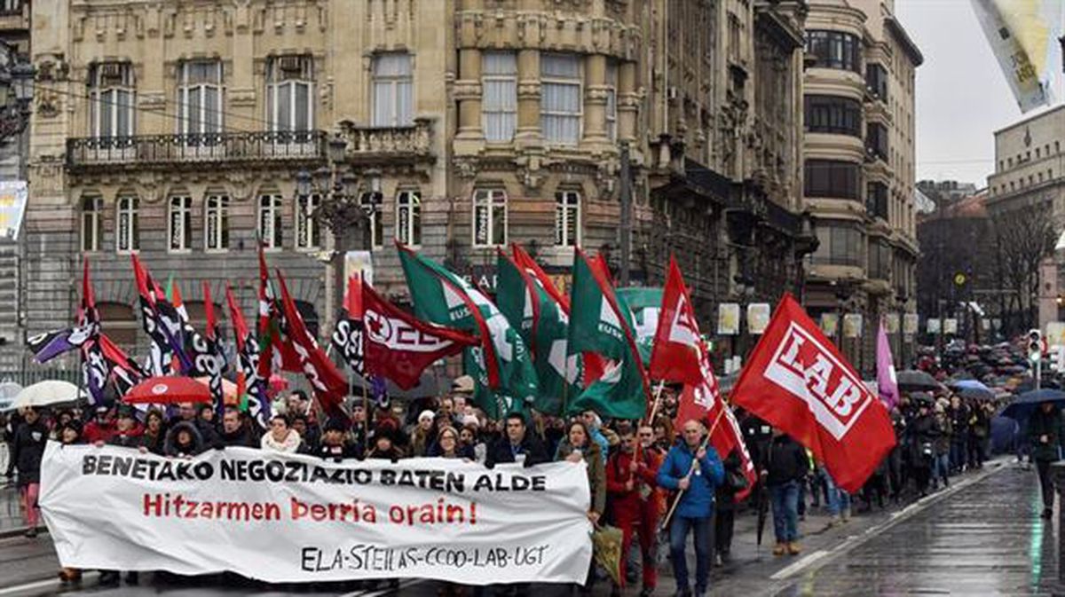 Manifestación realizada en Bilbao. Foto: EFE