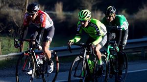 Mikel Bizkarra, Thomas De Gendt eta Luis Mas. EFE