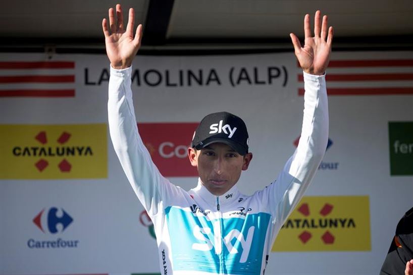 Egan Bernal, gazteen sailkapenaren buru. EFE