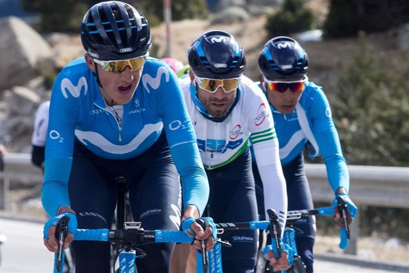 Marc Soler, Alejandro Valverde eta  Nairo Quintana. EFE