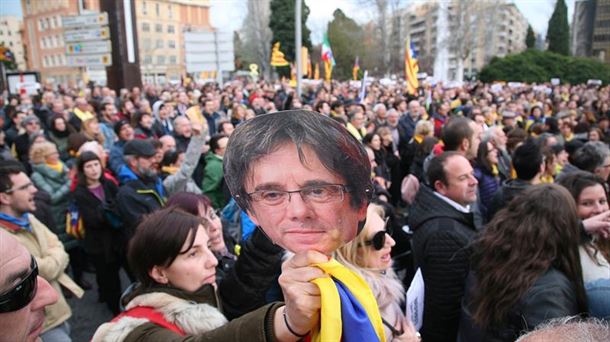 Manifestación en favor de Puigdemont en Alemania