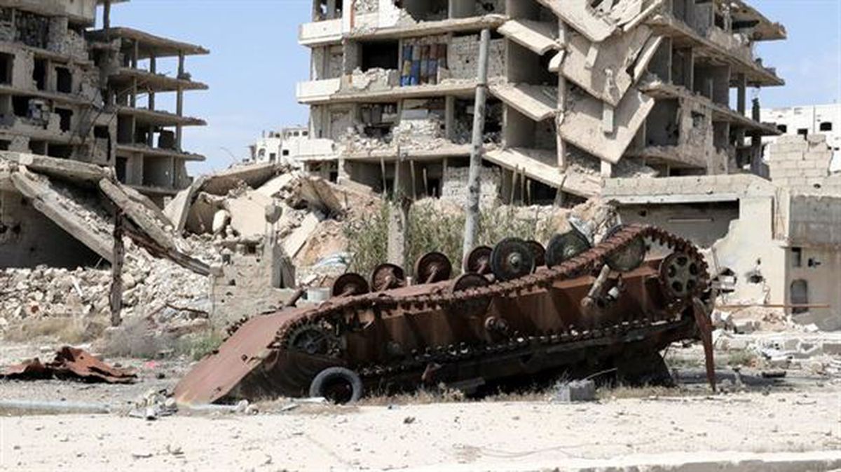 Restos de un anterior ataque en Ghouta. Foto: Efe
