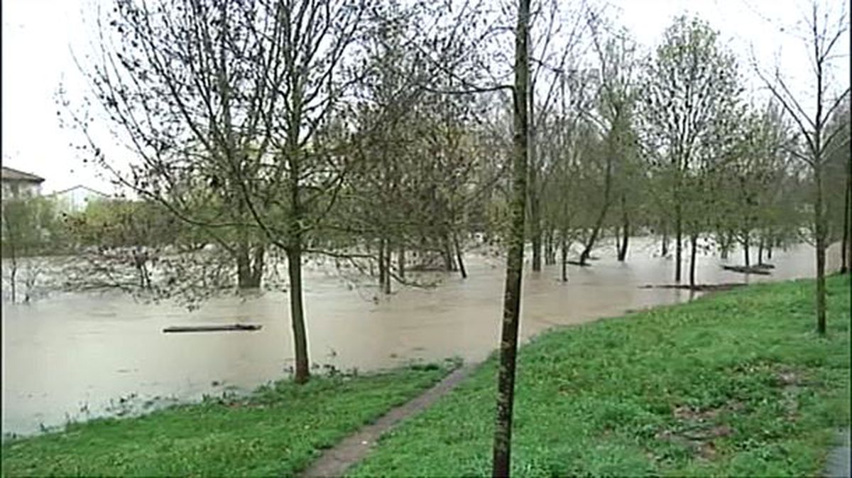 El río Arga. Imagen sacada de un vídeo grabado por ETB. 