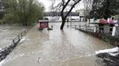 Inundaciones en Viana (Navarra). Foto: EFE.