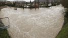 Inundaciones en Huarte (Navarra). Foto: EFE.
