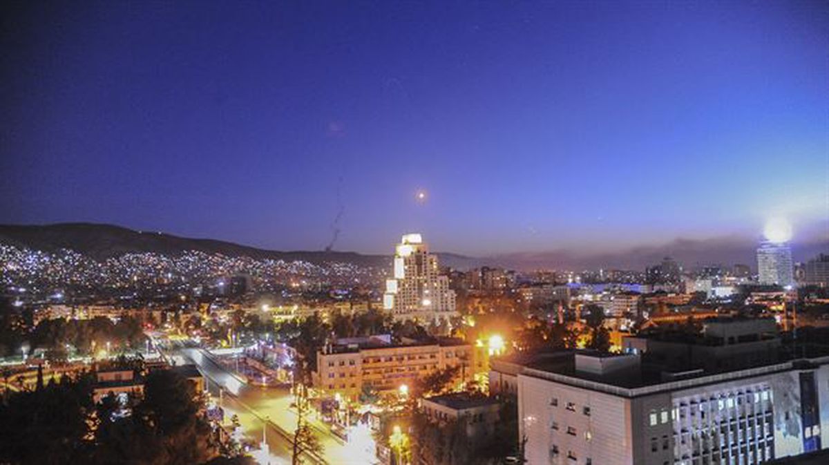 Damasco, esta madrugada. Foto: EFE. 