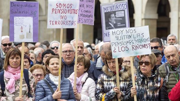 Pentsiodunen protesta, Gasteizen. Argazkia: Efe