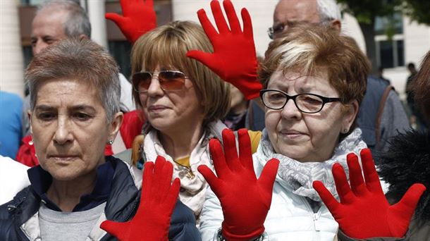 Protesta en Pamplona contra la sentencia de 'La Manada'. Foto: EFE