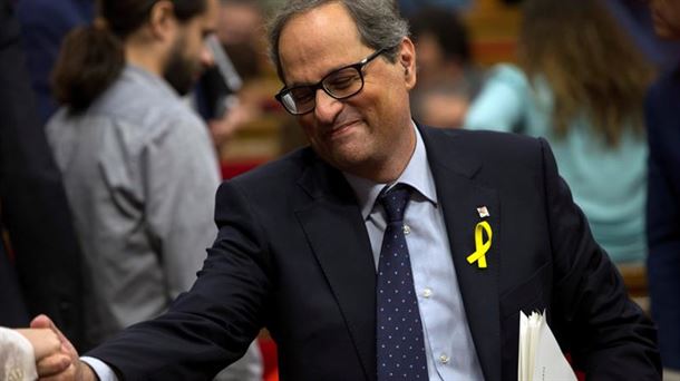 Torra, en la primera sesión de investidura, el sábado. Foto: EFE