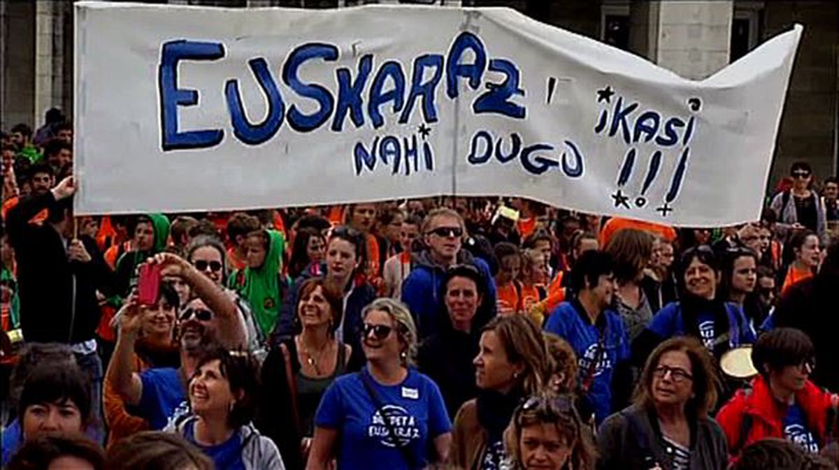 Seaskak Ipar Euskal Herrian euskarazko irakaskuntzaren alde deitutako manifestazio bat.