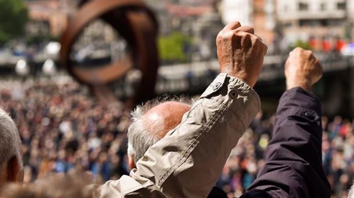Protesta de los pensionistas en Bilbao. Foto: EFE