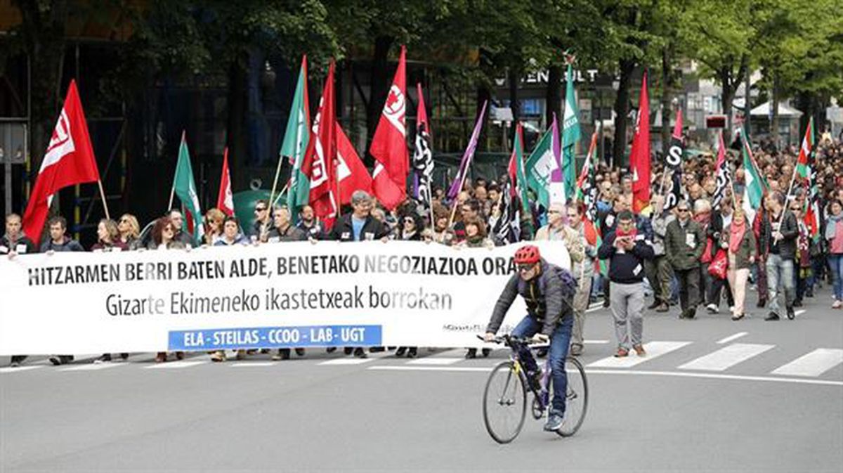 Foto de la manifestación llevada a cabo en Bilbao. EFE
